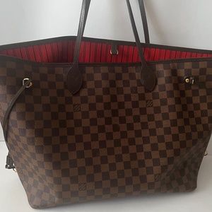 Louis Vuitton Neverfull GM Large Damier Ebene Tote Bag - Authentic
